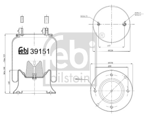 FEBI BILSTEIN Pneimoatsperes spilvens, Pneimopiekare 39151